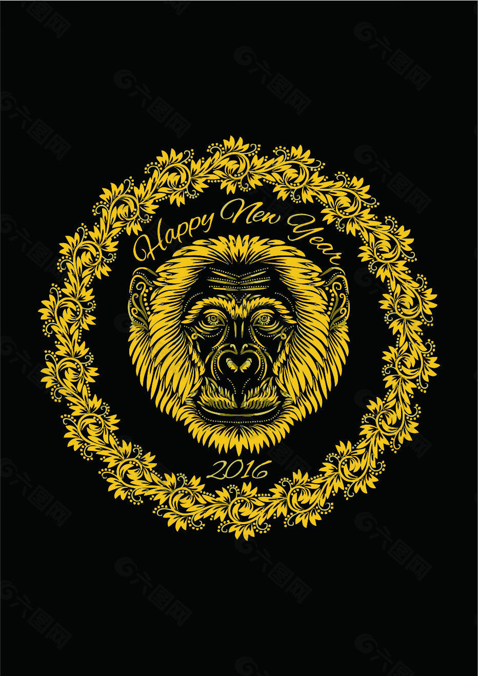 金色猴子2016节日元素