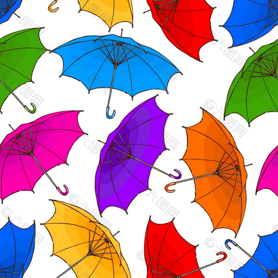 雨伞图案矢量素材