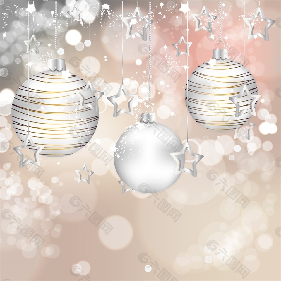 银色小球优雅圣诞节装饰