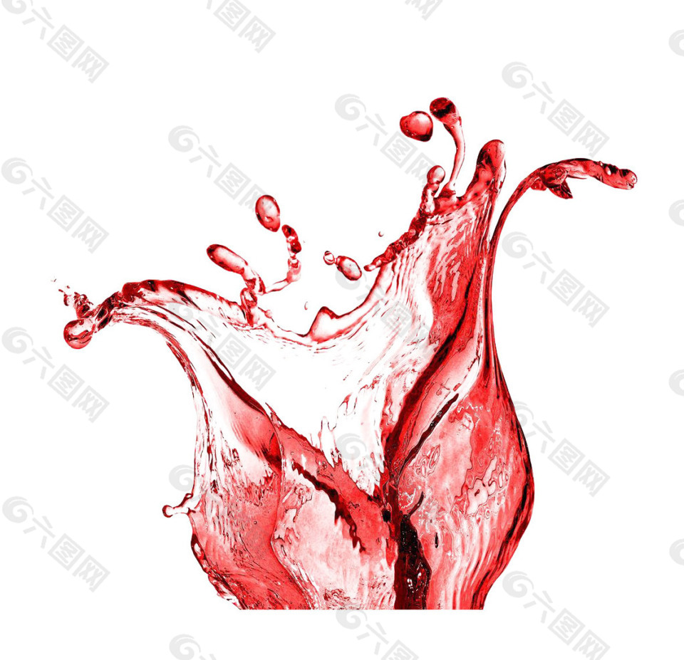 手绘红色果汁元素