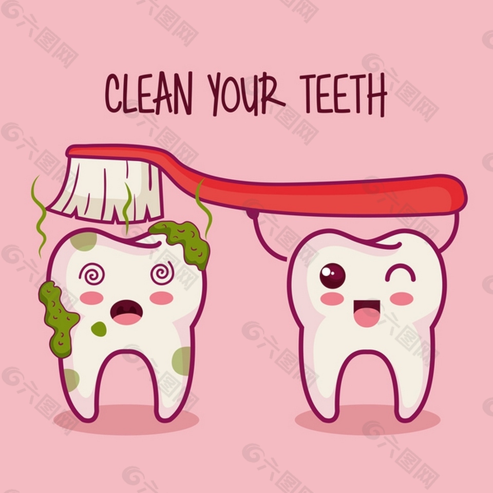 牙齿清洁矢量素材
