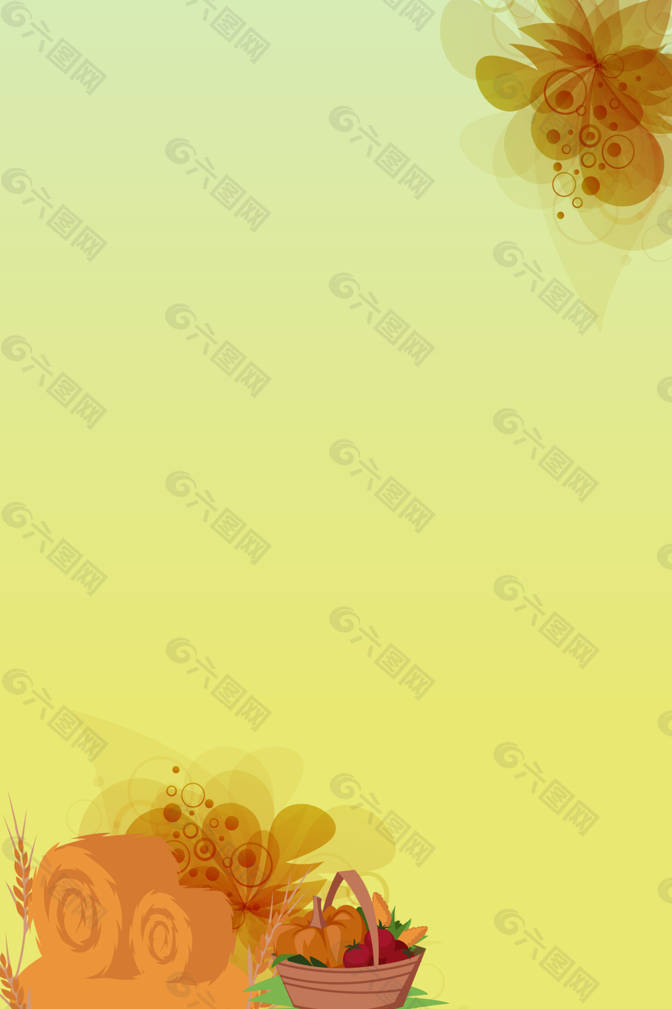 清新文艺秋季丰收季节海报矢量背景