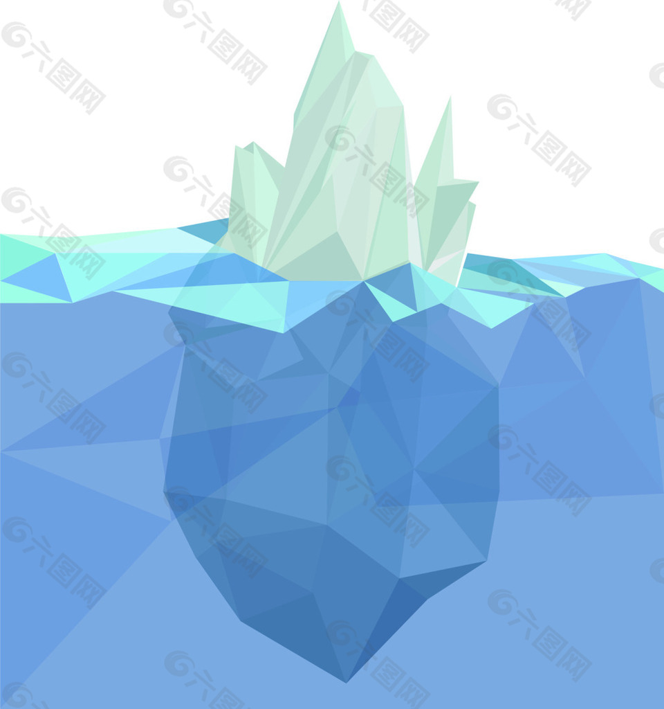 几何图形组合冰山矢量素材