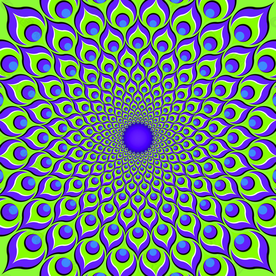 几何组合晕眩幻觉圆形旋转图形