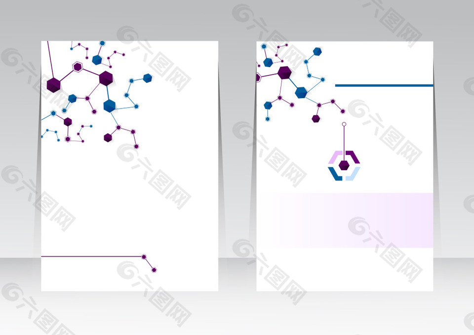 商务画册分子结构几何体封面背景