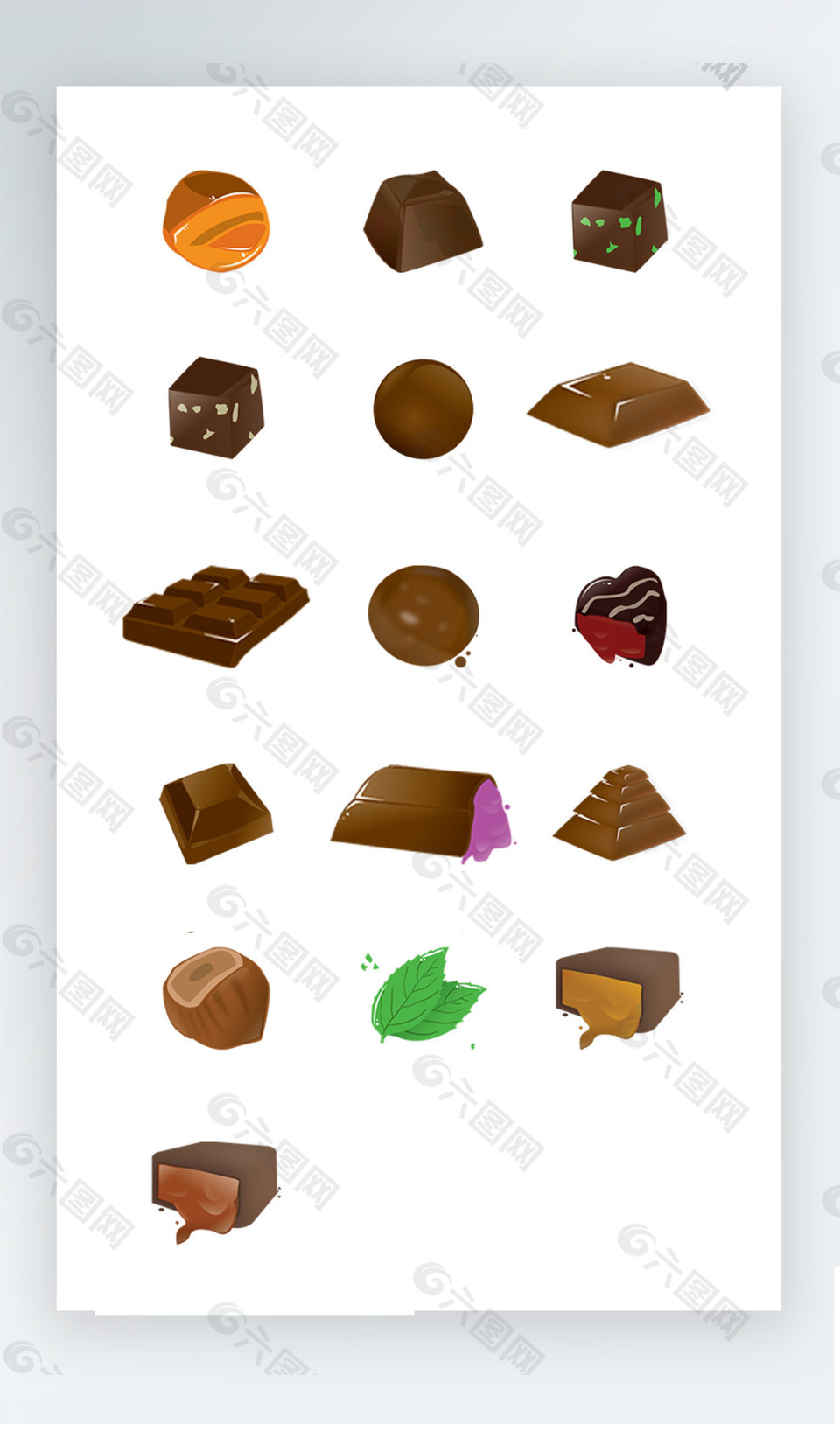 巧克力图标彩色写实图标icon