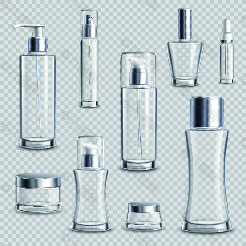 透明玻璃空瓶矢量素材