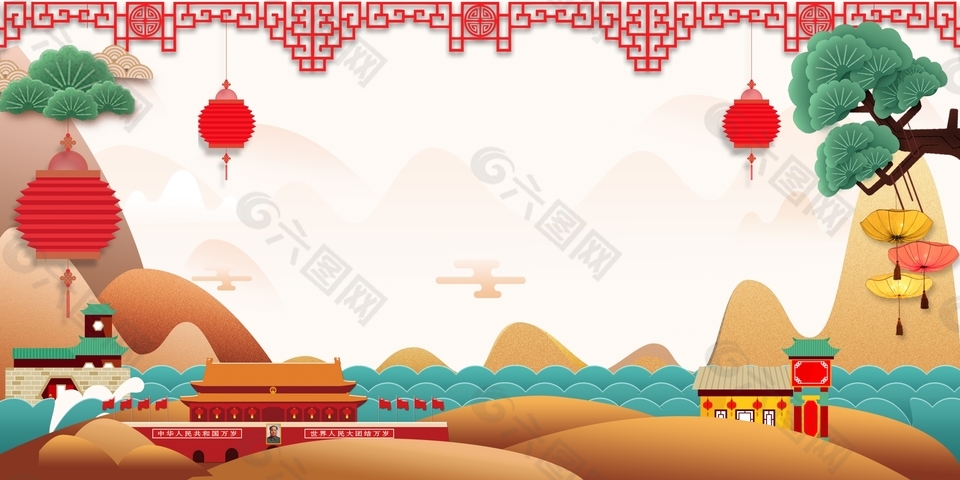卡通中国风背景背景素材免费下载 图片编号 六图网