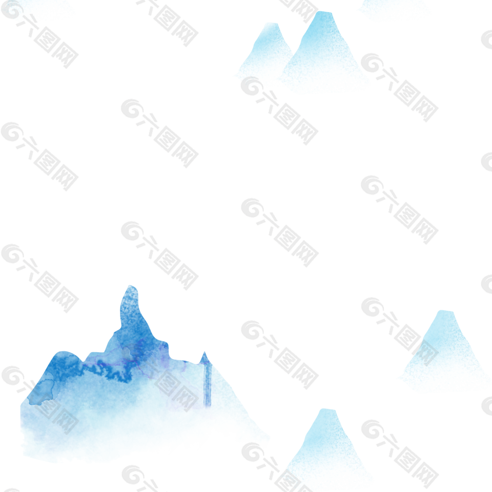透明背景水墨山设计元素素材免费下载 图片编号 六图网