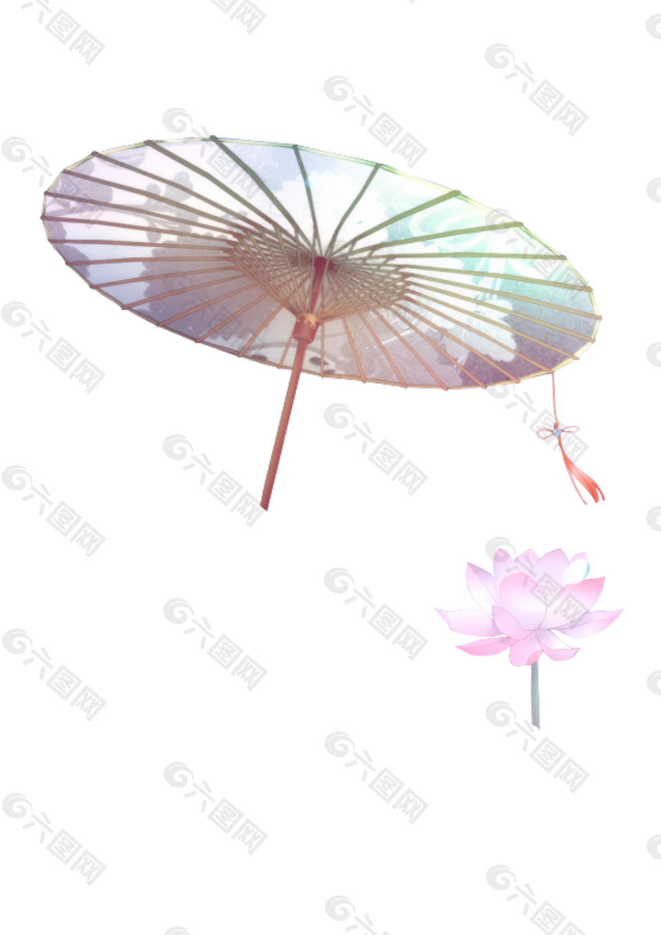 中国风手绘雨伞