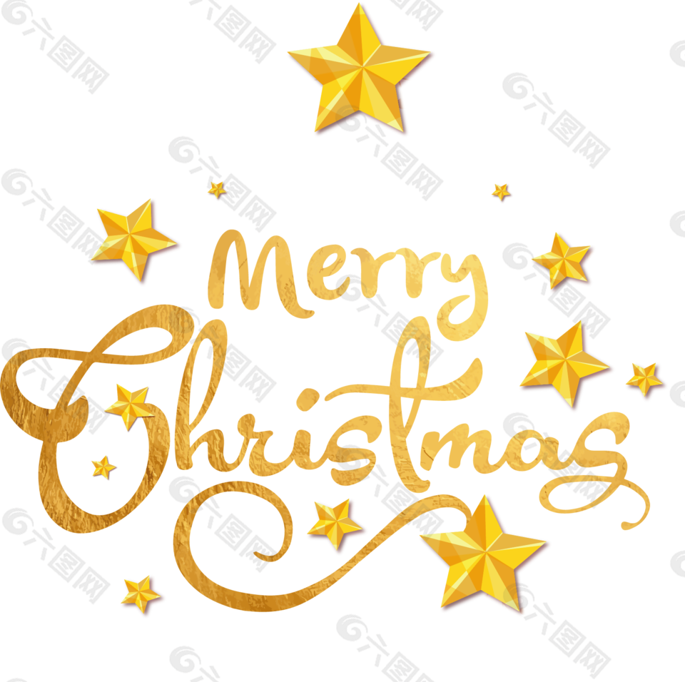 金色星星 圣诞节祝福