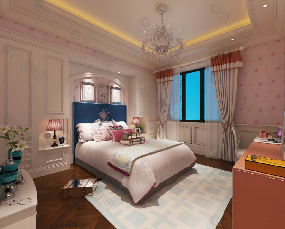 粉色温馨卧室装修效果图