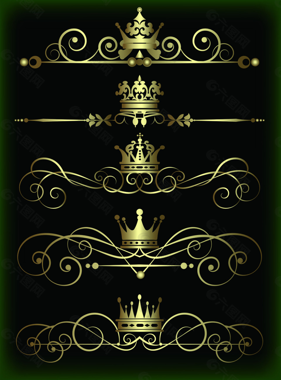 宫廷皇冠曲线线条网页设计标签