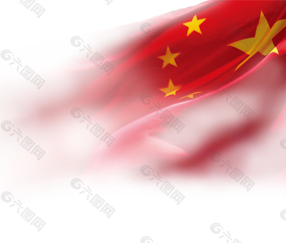 飘扬的五星红旗png元素