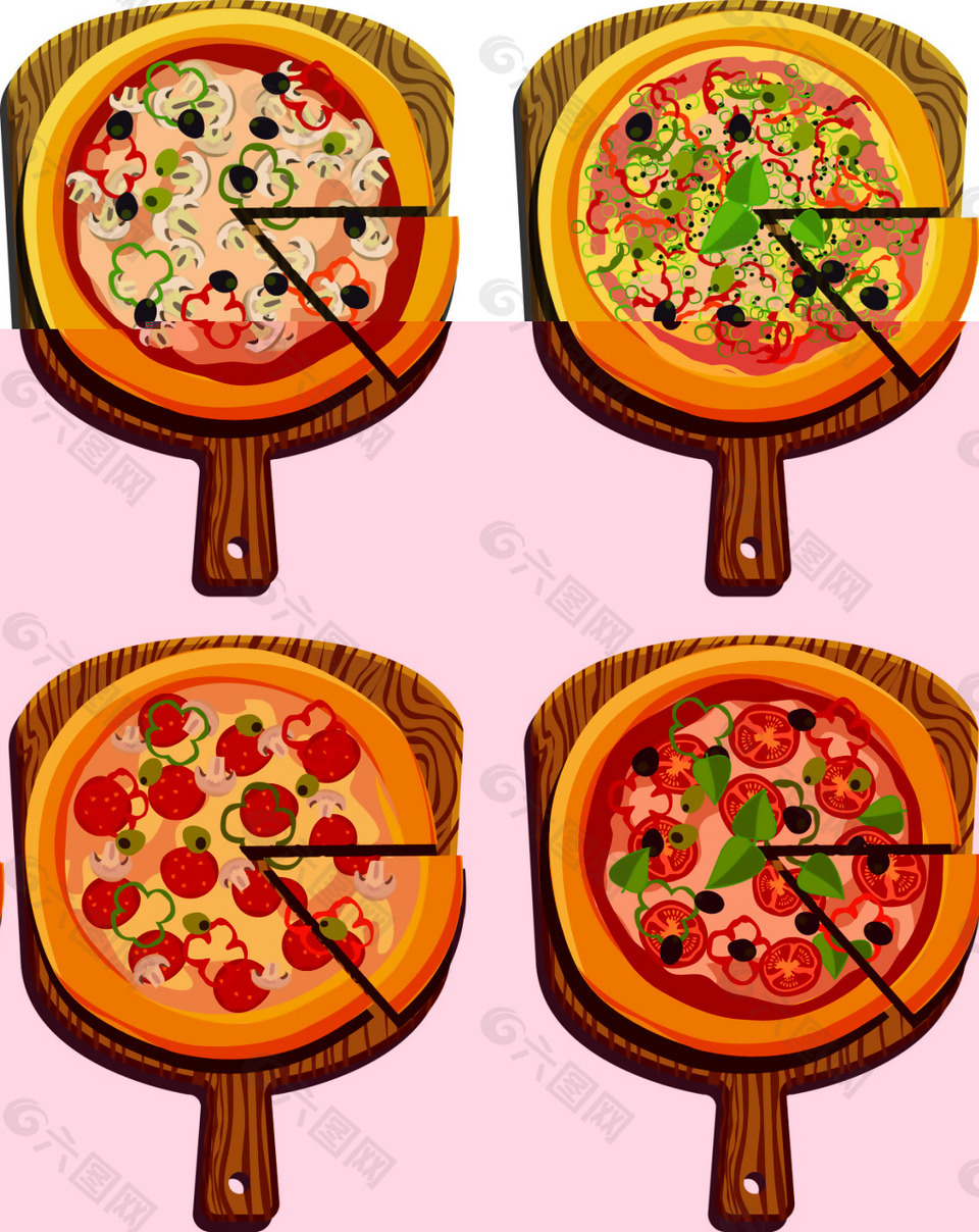 现烤意大利披萨设计矢量