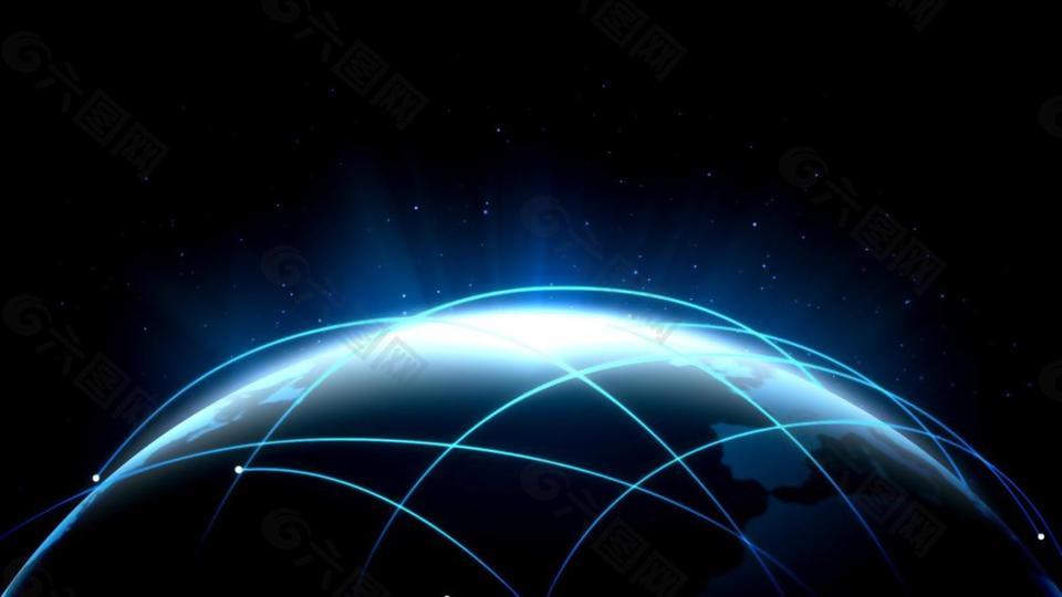 数字互联世界具有象征意义的地球连线素材