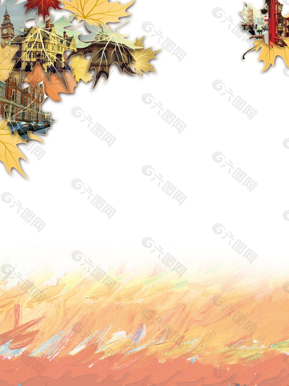 手绘秋季树叶元素设计