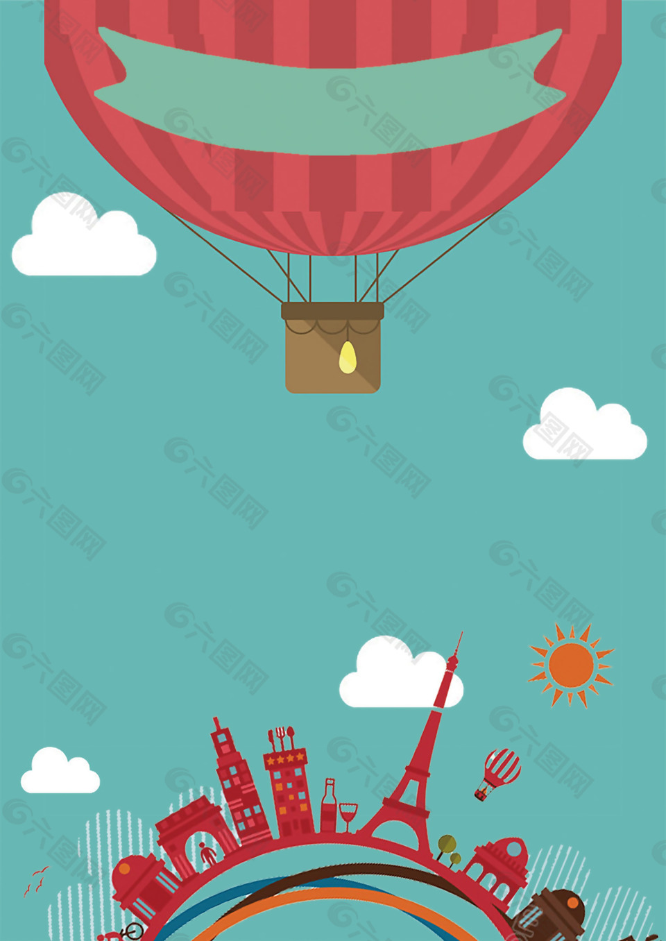 热气球促销海报