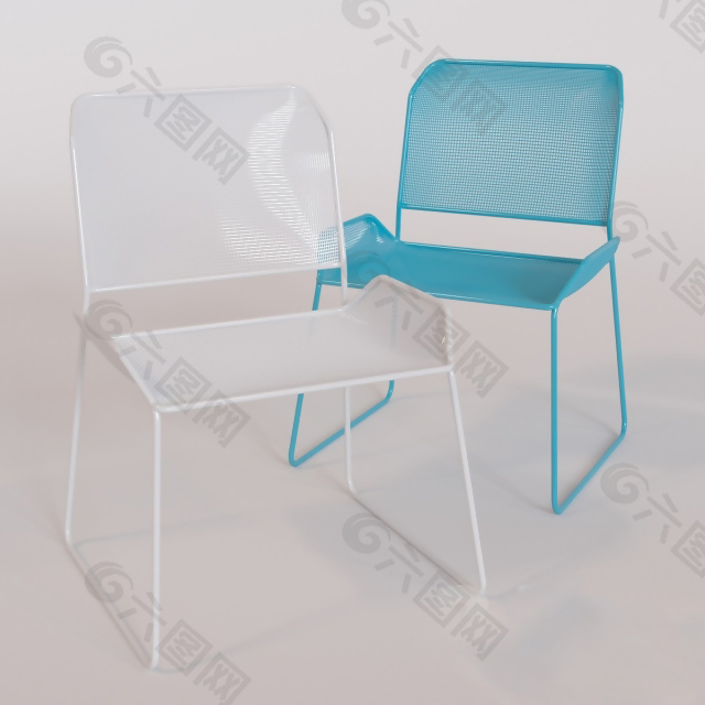 蓝白现代简约椅子