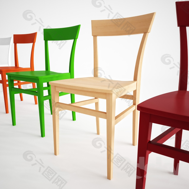 多色中式风格的椅子
