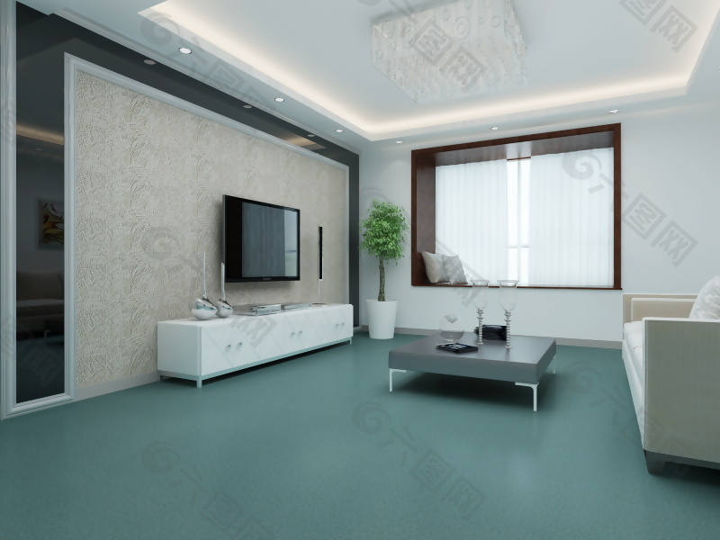 现代客厅瓷砖3d渲染效果图装饰装修素材免费下载(图片编号:8848354)