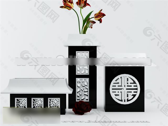 中式花瓶模型素材