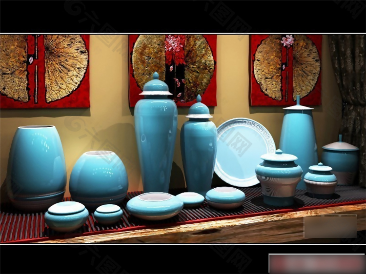 中式花瓶模型素材
