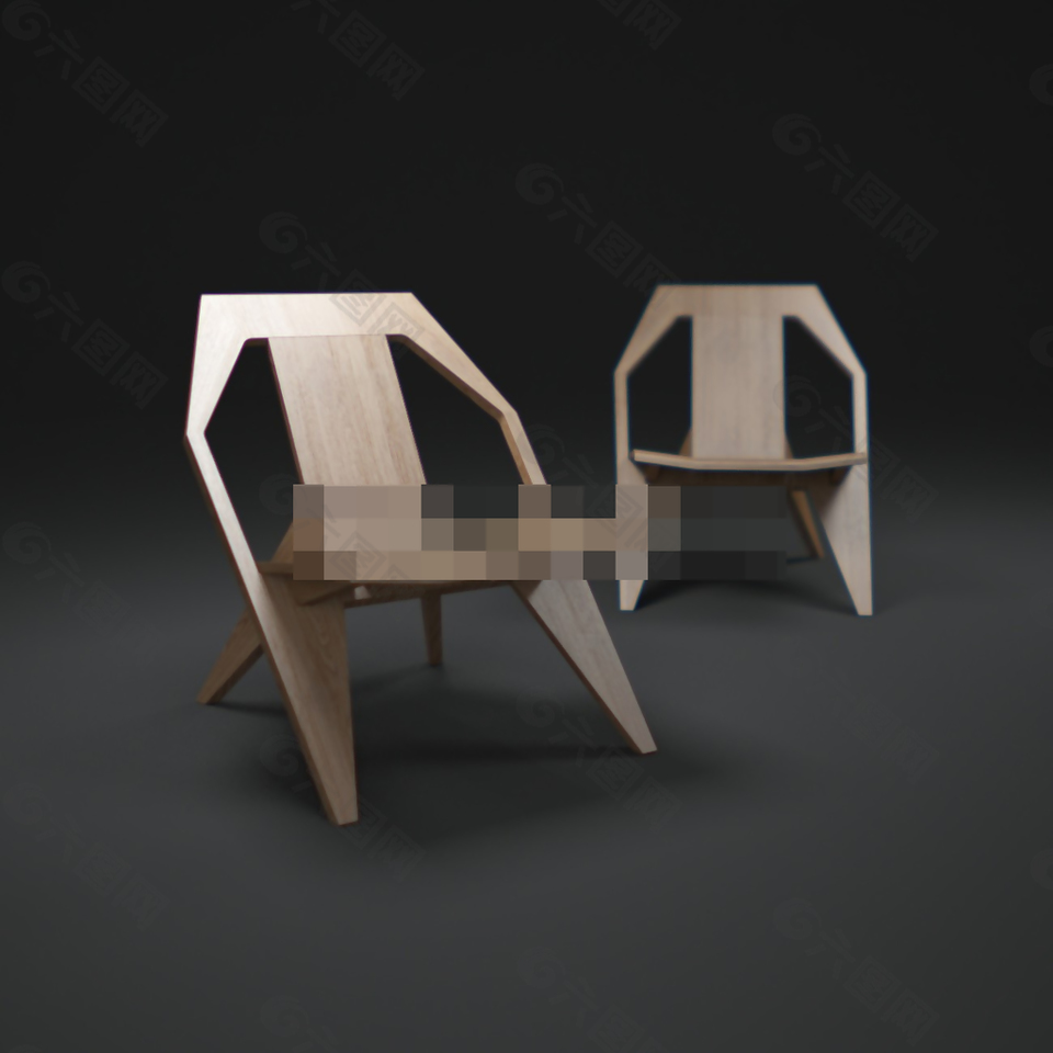 木质新潮椅模型