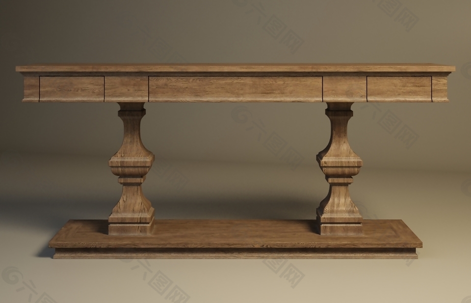 欧式风格木质桌子模型