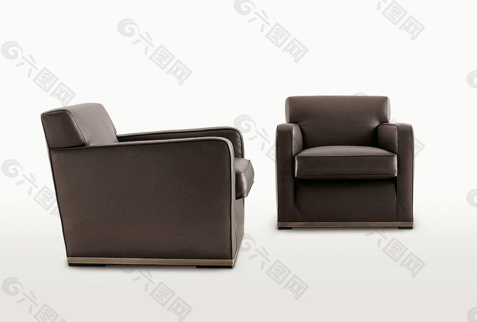 古典皮质沙发椅模型