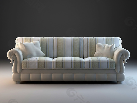 唯美三人沙发3D模型