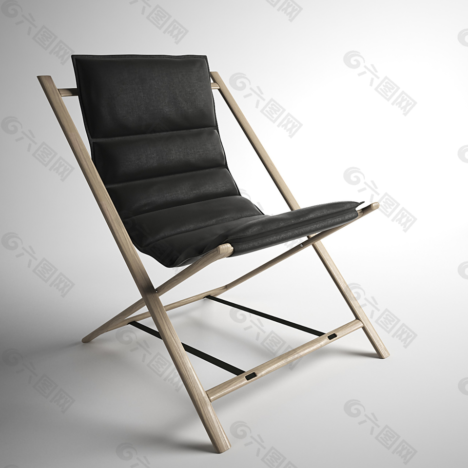 木质休闲躺椅3D模型