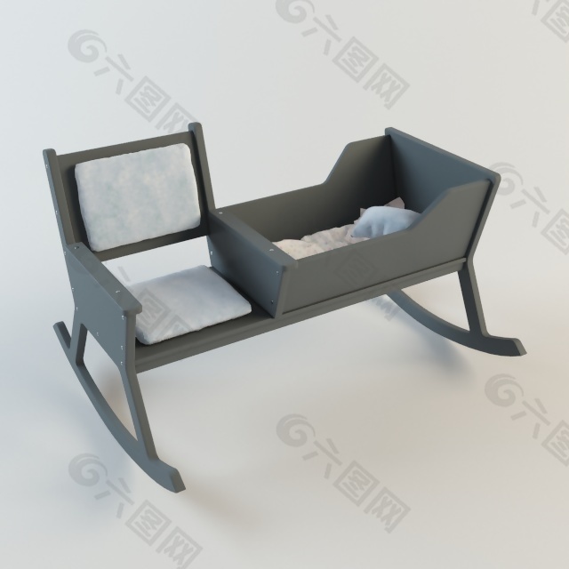 婴儿床座椅组合摇椅3D模型