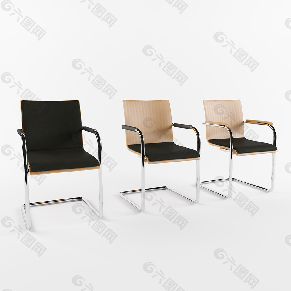 现代舒适简约休闲椅3D模型