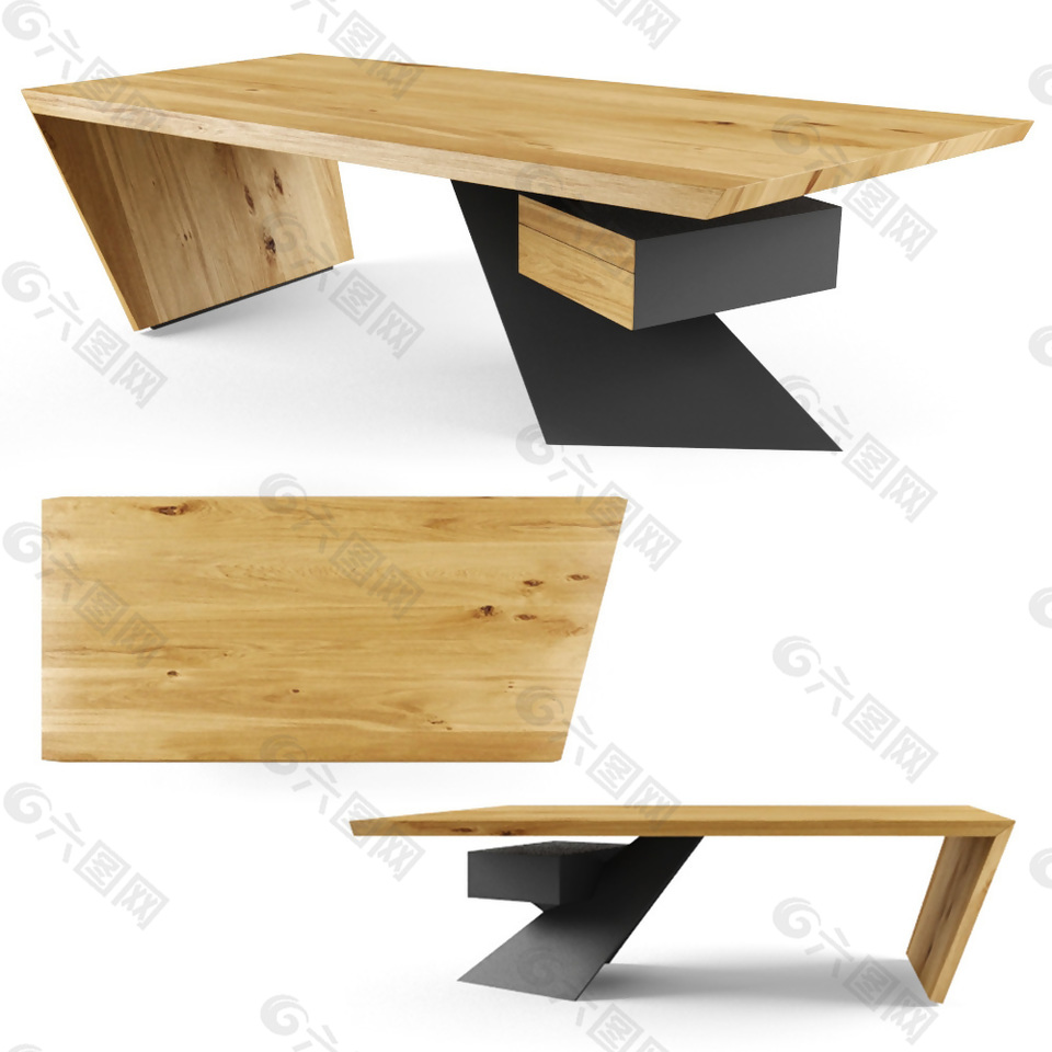 现代新颖书桌模型