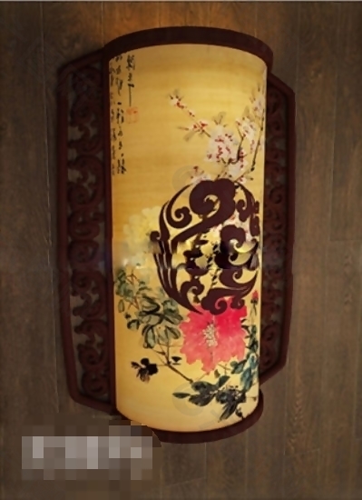 温馨尊贵奢华中式宫廷雕花花纹壁灯素材