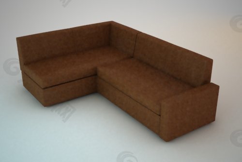 现代时尚巧克力色组合沙发3D模型