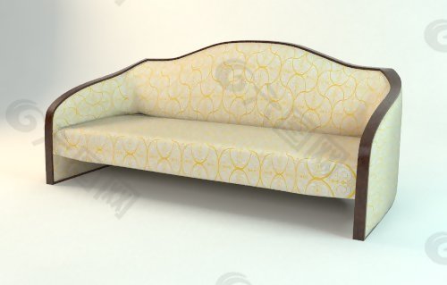现代时尚浅色花纹沙发模型素材