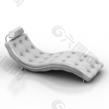 白色的高级沙发躺椅3D模型