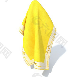 黄色温馨舒适毛巾3D模型