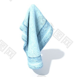 淡蓝色柔软毛巾3D模型