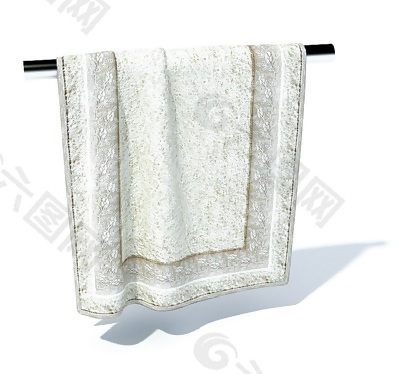 白色柔软舒适毛巾3D模型