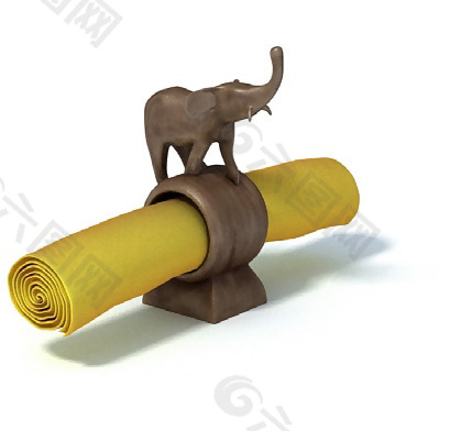大象3D渲染装饰品模型