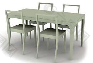 3D渲染多人餐桌椅效果图