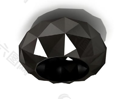 创意黑钻石吸顶灯3D模型