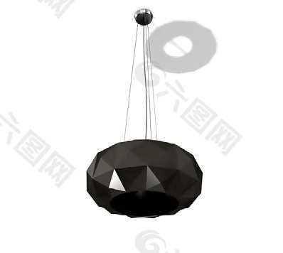 现代时尚黑钻石吊灯3D模型