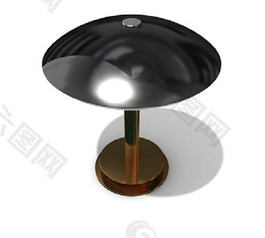 现代黑色帽子台灯3D模型