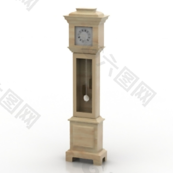 复古木制时钟模型