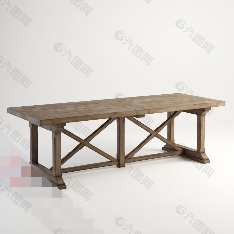 3D木质桌子渲染模型下载