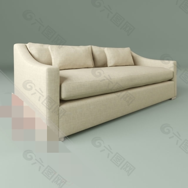 现代白色沙发模型下载